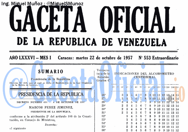 Gaceta Oficial 553 del 22 Octubre 1957