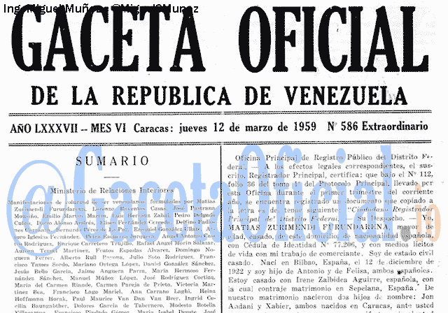 Gaceta Oficial 586 del 12 Marzo 1959
