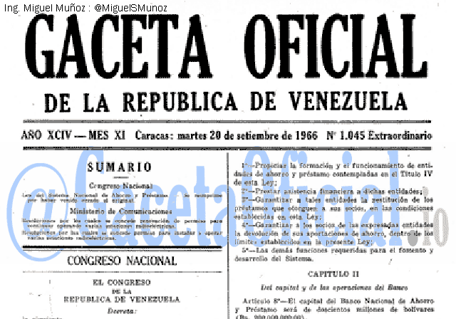 Gaceta Oficial 1045 del 20 Septiembre 1966