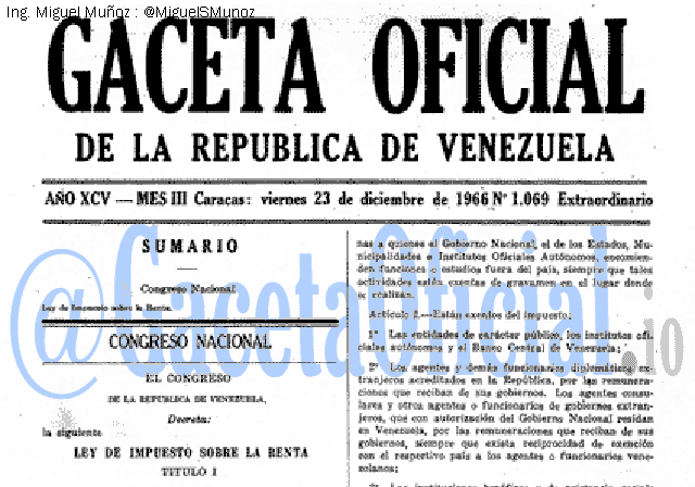 Gaceta Oficial 1069 del 23 Diciembre 1966