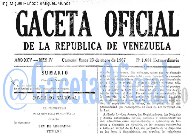 Gaceta Oficial 1081 del 23 Enero 1967