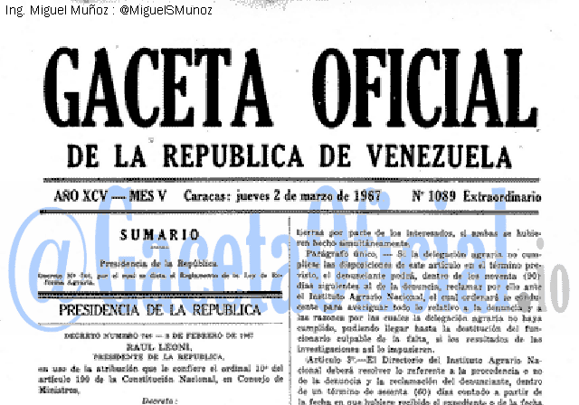 Gaceta Oficial 1089 del 2 Marzo 1967