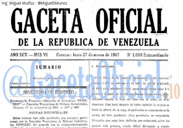Gaceta Oficial 1090 del 27 Marzo 1967