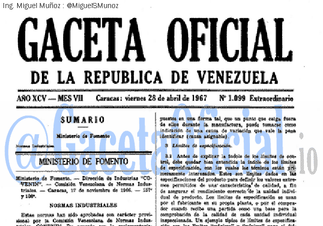 Gaceta Oficial 1099 del 28 Abril 1967