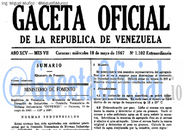 Gaceta Oficial 1102 del 10 Mayo 1967