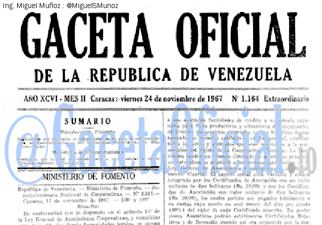 Gaceta Oficial 1164 del 24 Noviembre 1967
