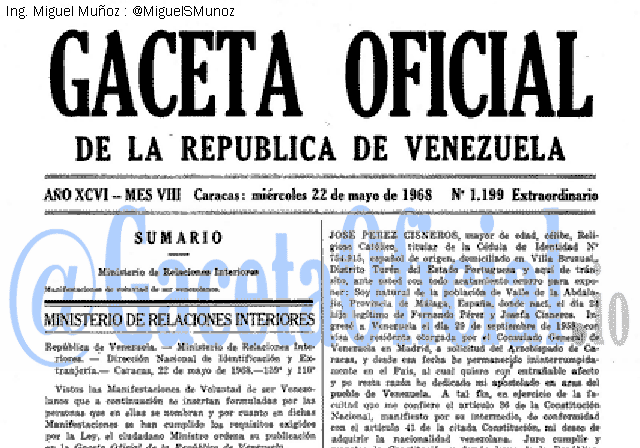 Gaceta Oficial 1199 del 22 Mayo 1968