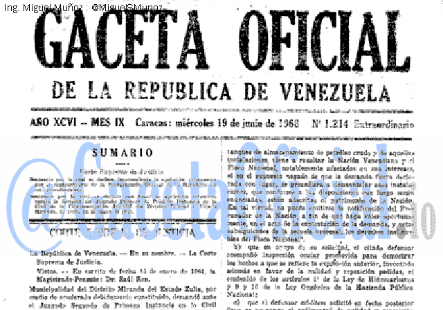 Gaceta Oficial 1214 del 19 Junio 1968