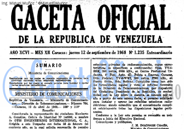 Gaceta Oficial 1235 del 12 Septiembre 1968