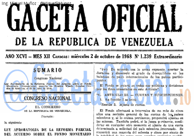 Gaceta Oficial 1239 del 2 Octubre 1968