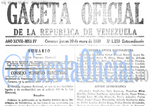 Gaceta Oficial 1259 del 30 Enero 1969