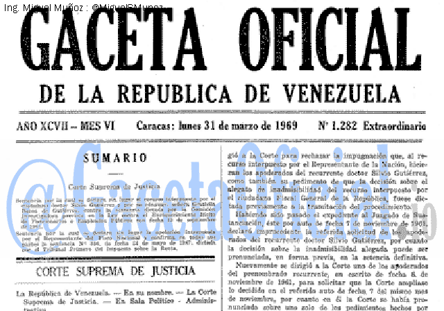 Gaceta Oficial 1282 del 31 Marzo 1969