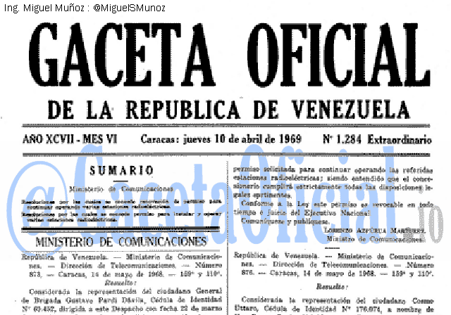 Gaceta Oficial 1284 del 10 Abril 1969