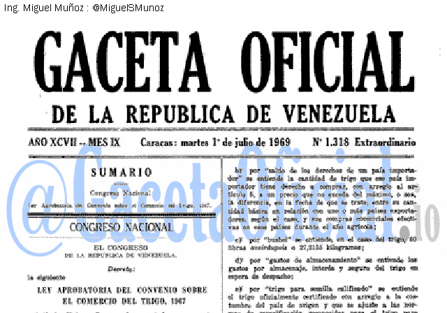 Gaceta Oficial 1318 del 1 Julio 1969