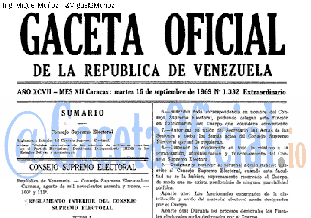 Gaceta Oficial 1332 del 16 Septiembre 1969
