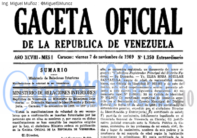 Gaceta Oficial 1350 del 7 Noviembre 1969