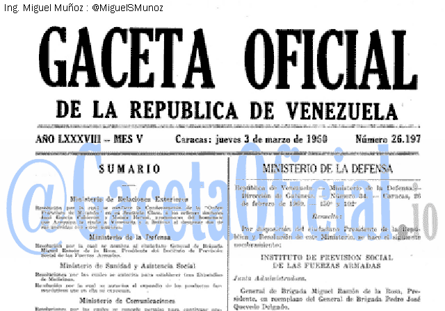 Gaceta Oficial 26197 del 3 Marzo 1960