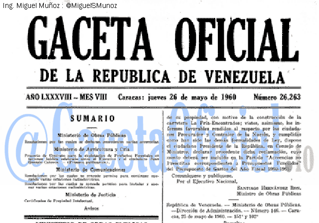 Gaceta Oficial 26263 del 26 Mayo 1960
