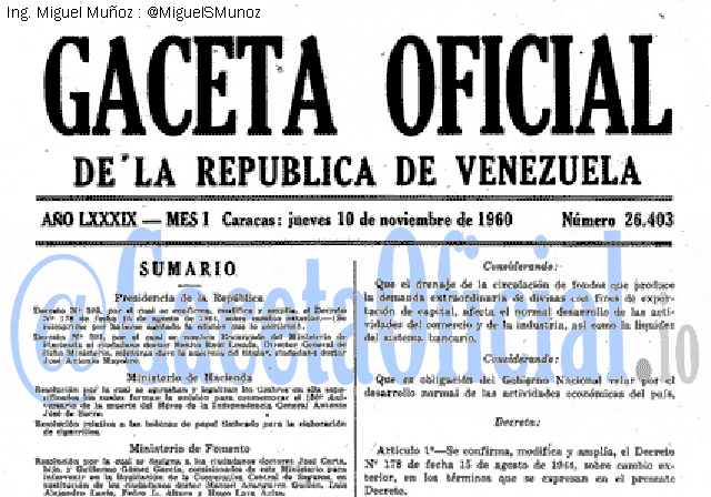 Gaceta Oficial 26403 del 10 Noviembre 1960