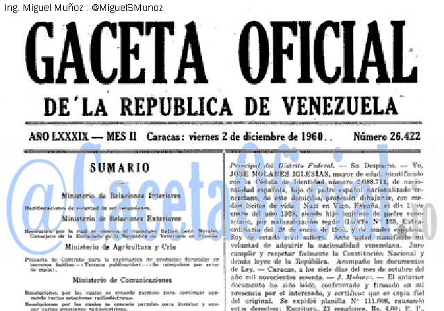 Gaceta Oficial 26422 del 2 Diciembre 1960