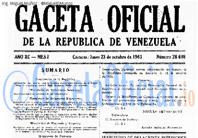 Gaceta Oficial 26686 del 23 Octubre 1961