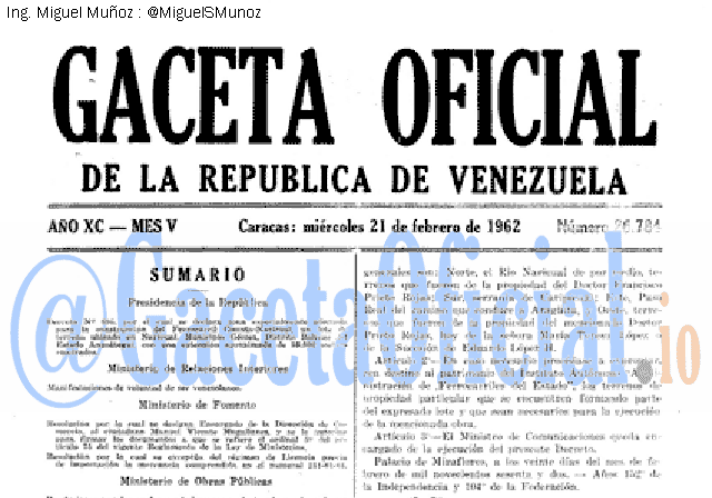 Gaceta Oficial 26784 del 21 Febrero 1962