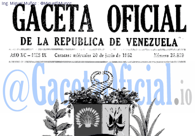 Gaceta Oficial 26879 del 20 Junio 1962
