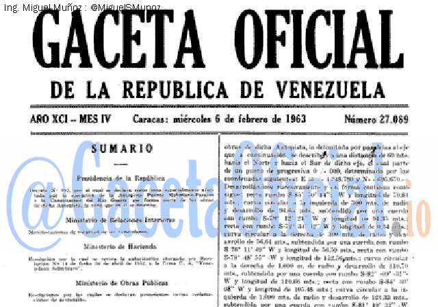 Gaceta Oficial 27069 del 6 Febrero 1963