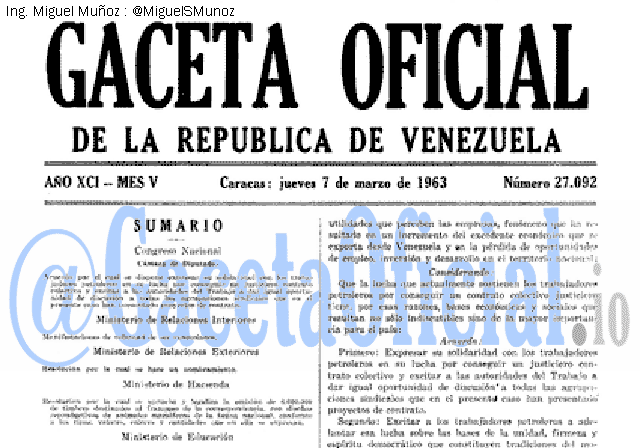 Gaceta Oficial 27092 del 7 Marzo 1963