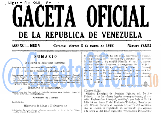 Gaceta Oficial 27093 del 8 Marzo 1963