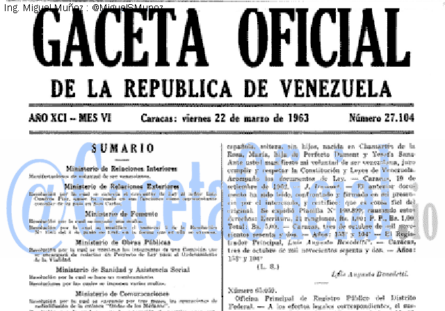 Gaceta Oficial 27104 del 22 Marzo 1963