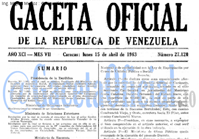 Gaceta Oficial 27120 del 15 Abril 1963
