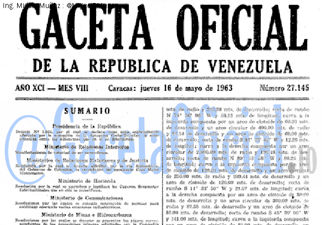 Gaceta Oficial 27145 del 16 Mayo 1963