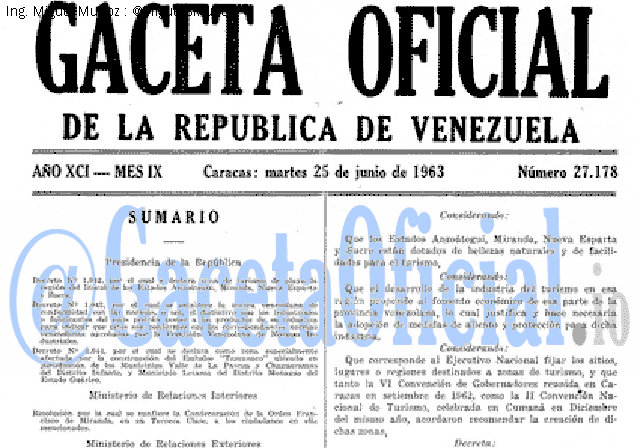 Gaceta Oficial 27178 del 25 Junio 1963