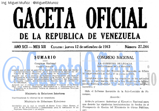 Gaceta Oficial 27244 del 12 Septiembre 1963