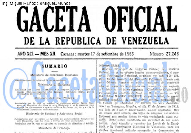 Gaceta Oficial 27248 del 17 Septiembre 1963