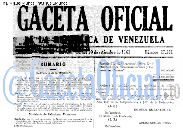 Gaceta Oficial 27251 del 20 Septiembre 1963