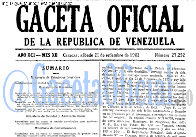 Gaceta Oficial 27252 del 21 Septiembre 1963