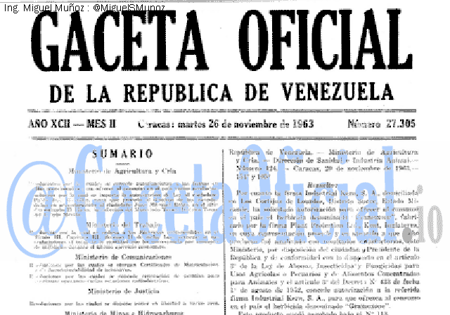 Gaceta Oficial 27305 del 26 Noviembre 1963