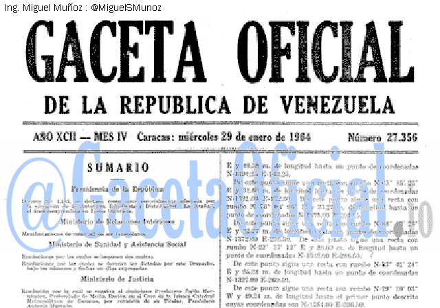 Gaceta Oficial 27356 del 29 Enero 1964