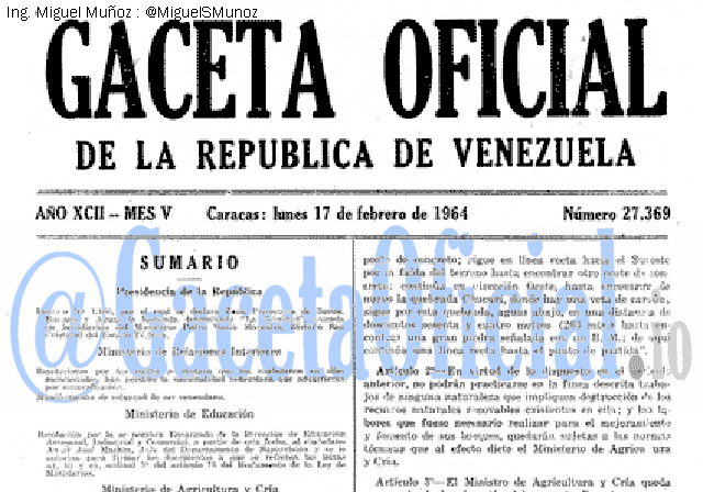 Gaceta Oficial 27369 del 17 Febrero 1964