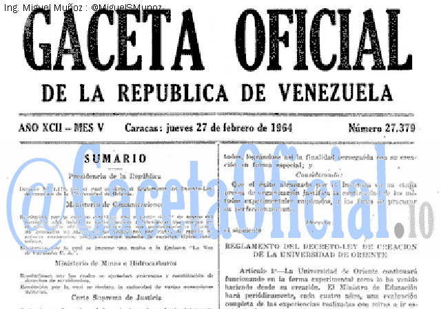 Gaceta Oficial 27379 del 27 Febrero 1964