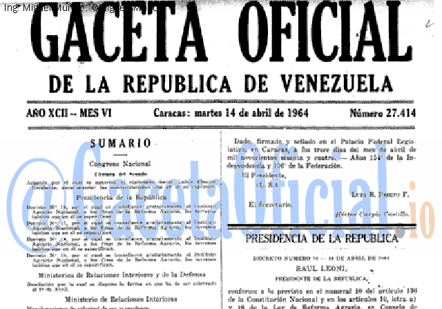 Gaceta Oficial 27414 del 14 Abril 1964