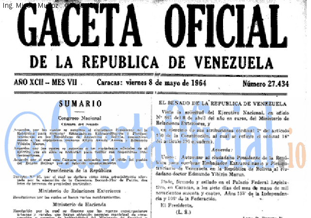 Gaceta Oficial 27434 del 8 Mayo 1964