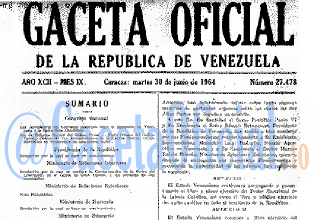 Gaceta Oficial 27478 del 30 Junio 1964