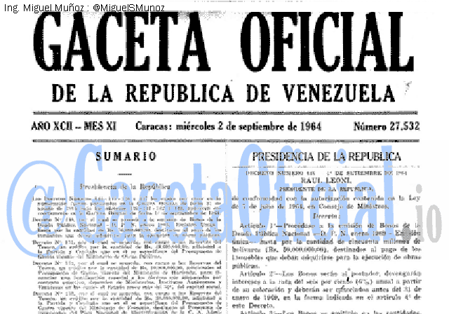Gaceta Oficial 27532 del 2 Septiembre 1964