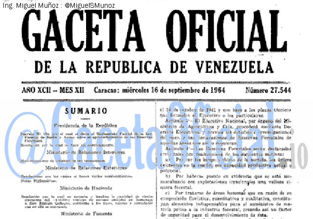 Gaceta Oficial 27544 del 16 Septiembre 1964