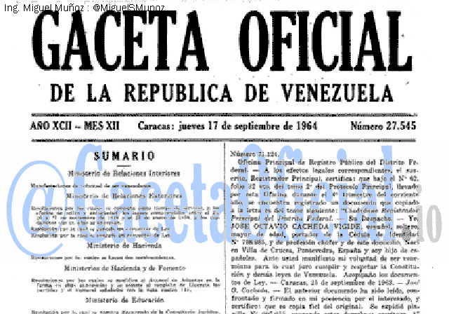 Gaceta Oficial 27545 del 17 Septiembre 1964