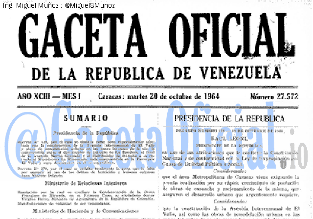 Gaceta Oficial 27572 del 20 Octubre 1964