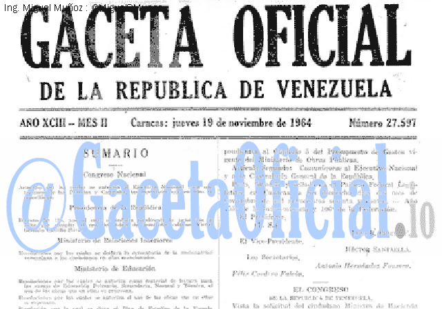 Gaceta Oficial 27597 del 19 Noviembre 1964